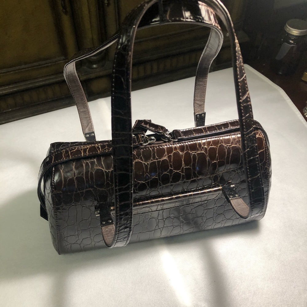 Stuart Weitzman Embossed Leather Shoulder Bag